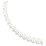 Matrix necklace Crystal pearl, White, Rhodium plated